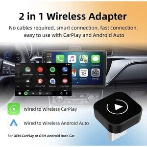 2in1 Wireless CarPlay & Android Auto Adapter AI Smart Box Plug & Play